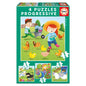 Puzzles progresivos Animales de la Granja 6-9-12-16pz