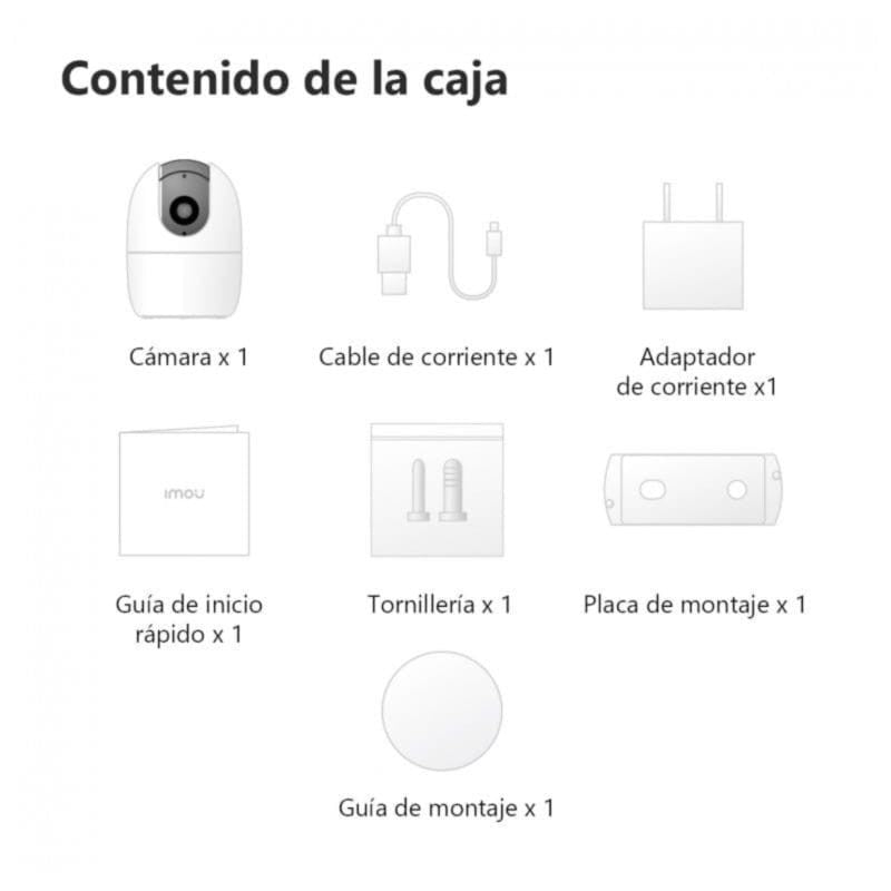 Cámara de Seguridad Interior IMOU A1 Visión nocturna 3MP Sensor CMOS Panorámica Blanco