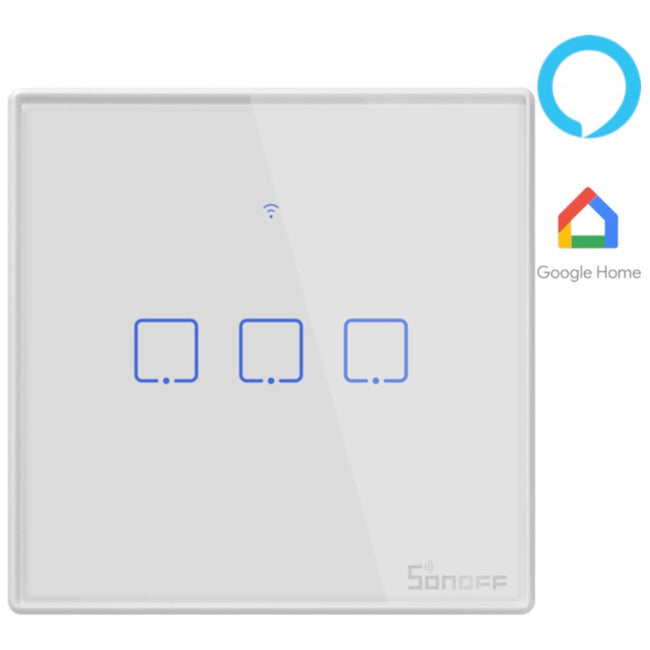 Interruptor Táctil Programable Sonoff T2 3C WiFi Hover Image