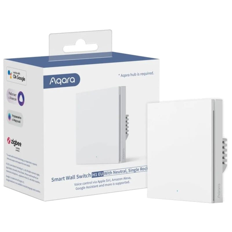 Interruptor Inteligente Xiaomi Aqara Smart Wall Switch H1 Single ZigBee 3.0 Blanco