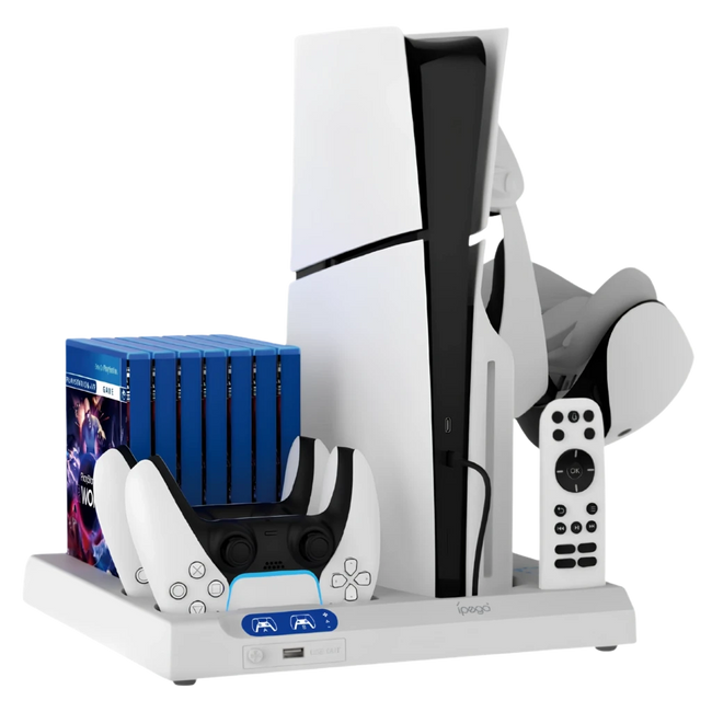 iPega P5S028 All-in-One Charging Stand with Cooling for PS5/PS5 Slim/PS5 Pro White Hover Image