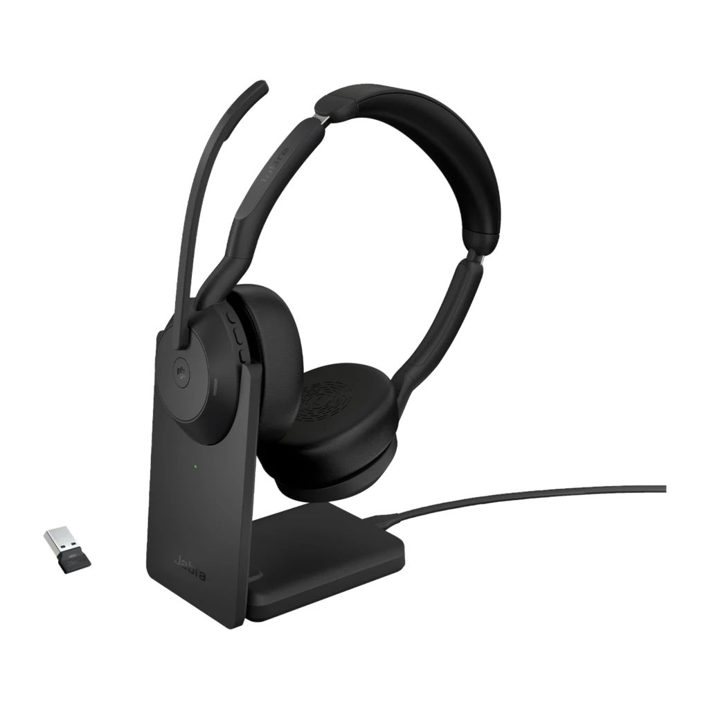 Jabra Evolve2 55 MS Stereo con base de carga ANC Diadema con micrófono Auriculares