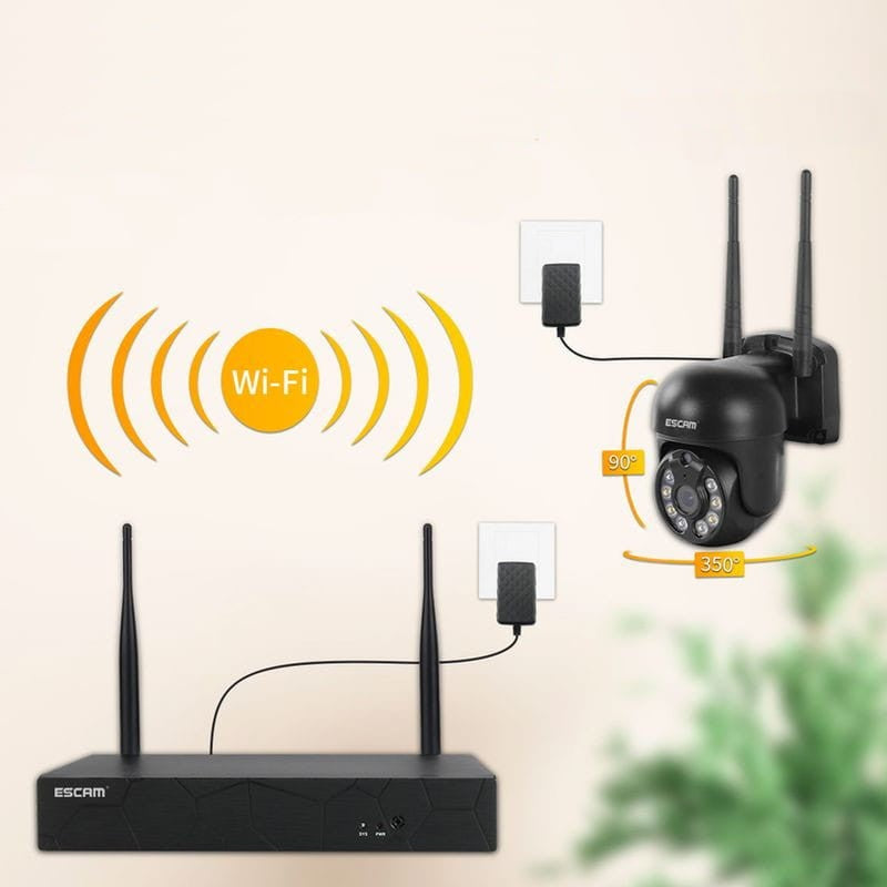 Kit videovigilancia IP Escam WNK614 Wifi 3MP 4 Cámaras de Seguridad
