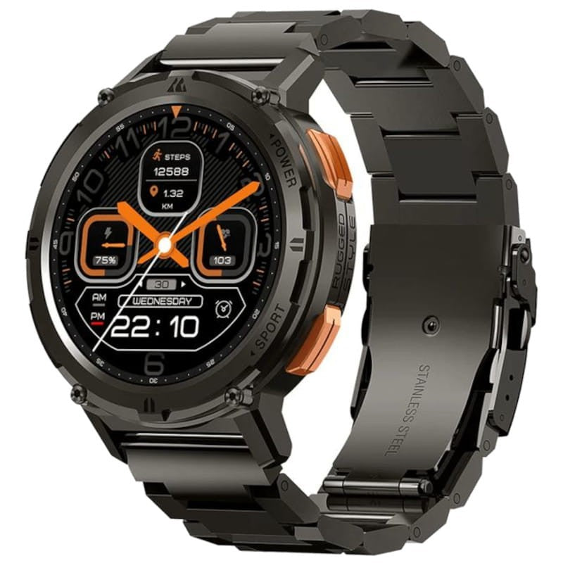 KOSPET Tank T2 Negro Edición Especial 1,43 pulgadas AMOLED 15 días +70 deportes 5ATM IP69K Smartwatch