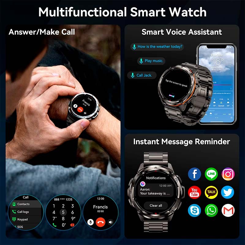 Smartwatch Kospet Tank T3 Ultra Edición Especial Rugged Negro - Reloj inteligente