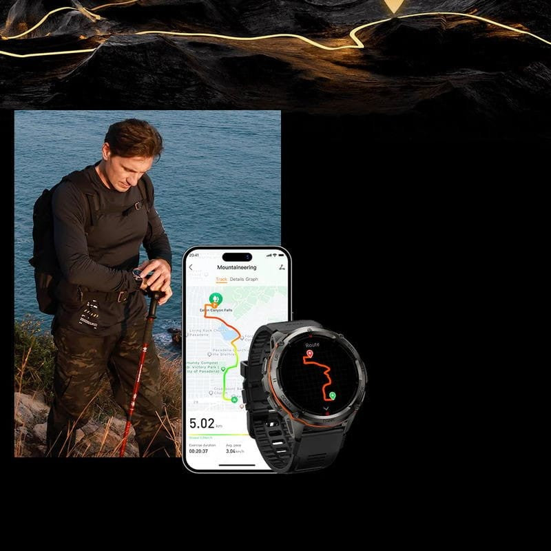 Smartwatch Kospet Tank T3 Ultra AMOLED compatible con satélites GPS Negro - Reloj inteligente
