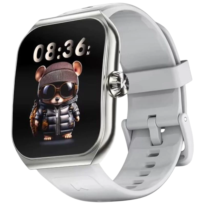 Kumi KU7 Plata 1,96 pulgadas AMOLED 5 días +100 deportes IP68 Smartwatch