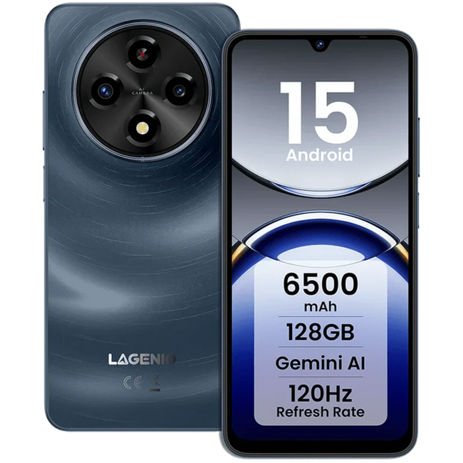 Lagenio A12 128GB Navy Widevine L1 4GB de RAM Cámara trasera de 13 MPx Hover Image