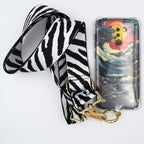 Lanyard Para Móvil Blanco y Negro - Universal con Tarjeta para todas las fundas