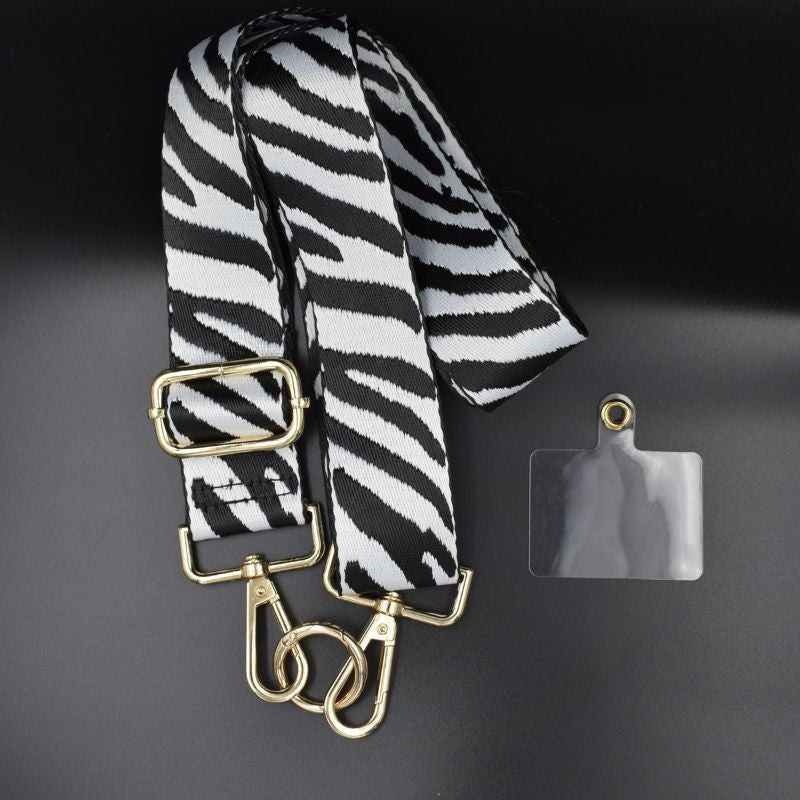 Lanyard Para Móvil Blanco y Negro - Universal con Tarjeta para todas las fundas
