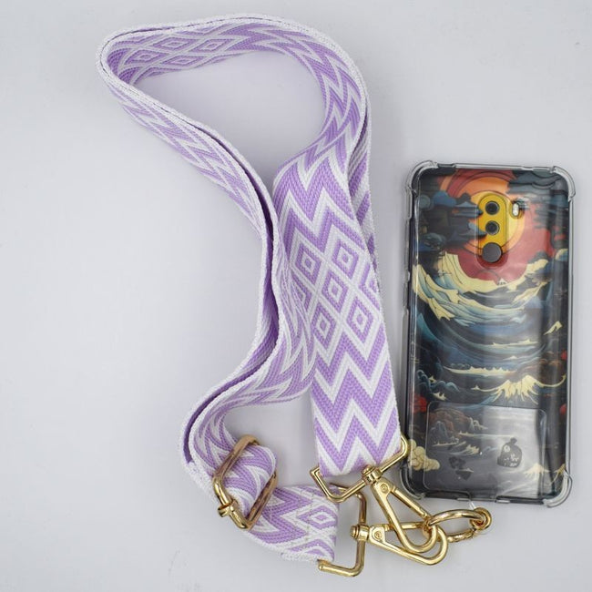 Lanyard Para Móvil Lavanda y Blanco - Universal con Tarjeta para todas las fundas Main Image