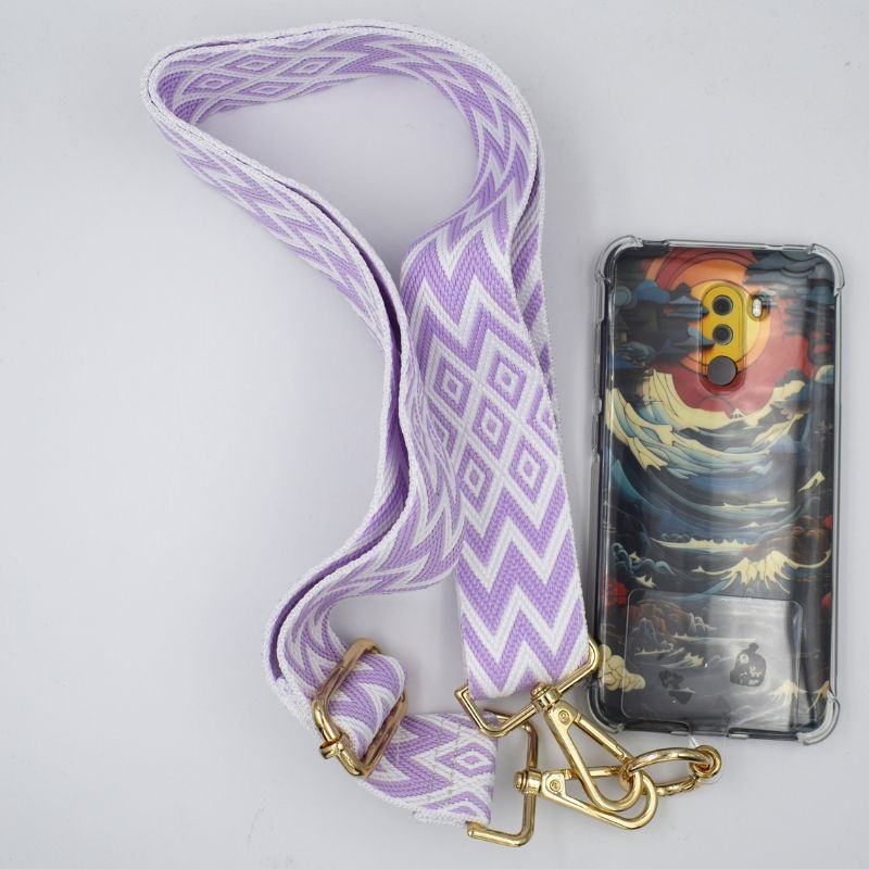 Lanyard Para Móvil Lavanda y Blanco - Universal con Tarjeta para todas las fundas