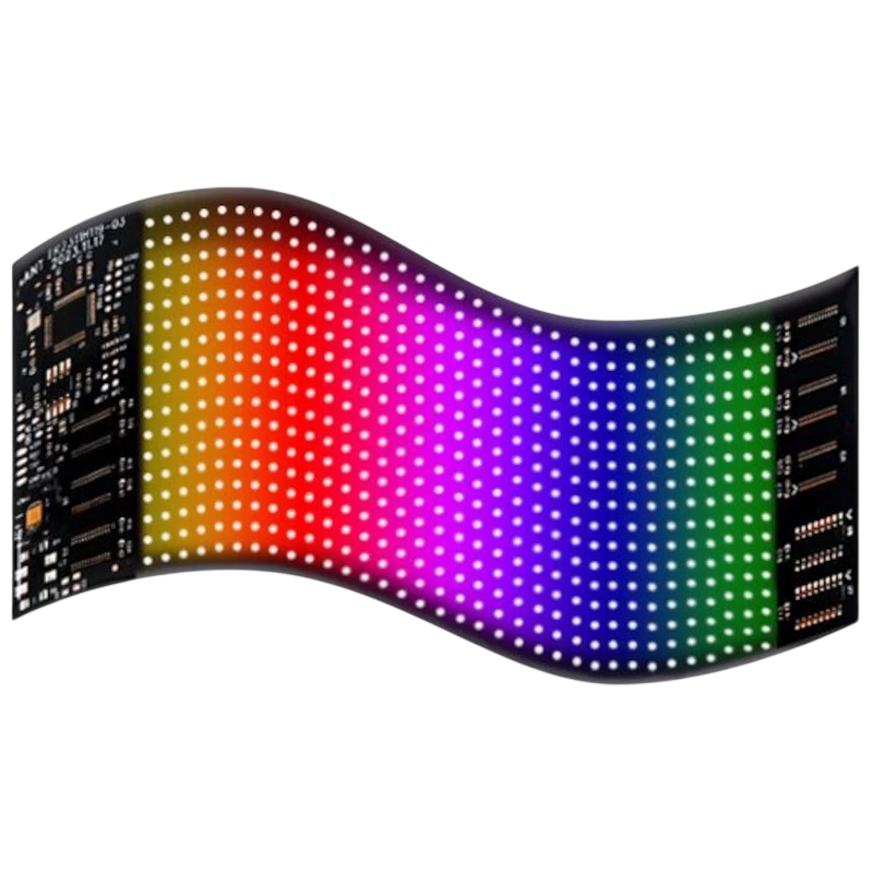 Pantalla de matriz LED RGB flexible para coche 20 x 64 con aplicación Bluetooth Negro