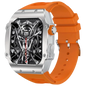 LEMFO AK55 Plata con Correa de Silicona Naranja - Reloj inteligente