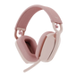 Logitech Zone Vibe 100 Headset full size Bluetooth wireless rose