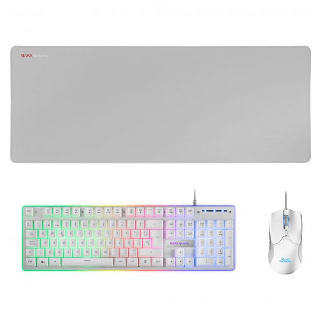 Kit de Teclado y Ratón Mars Gaming MCPXWES Blanco Hover Image
