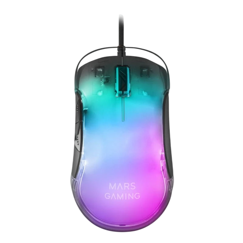 Mars Gaming MMGLOW USB tipo A RGB Chroma Glow - Negro - 12800 DPI
