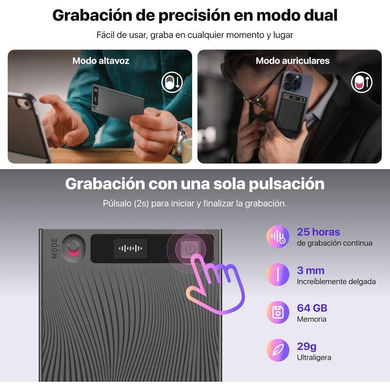 Mobvoi TicNote AI - Grabadora de Voz