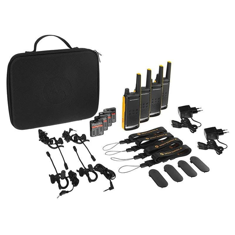 Motorola Talkabout T82 Extreme Quad Pack de 4 Negro/naranja - Walkie Talkie