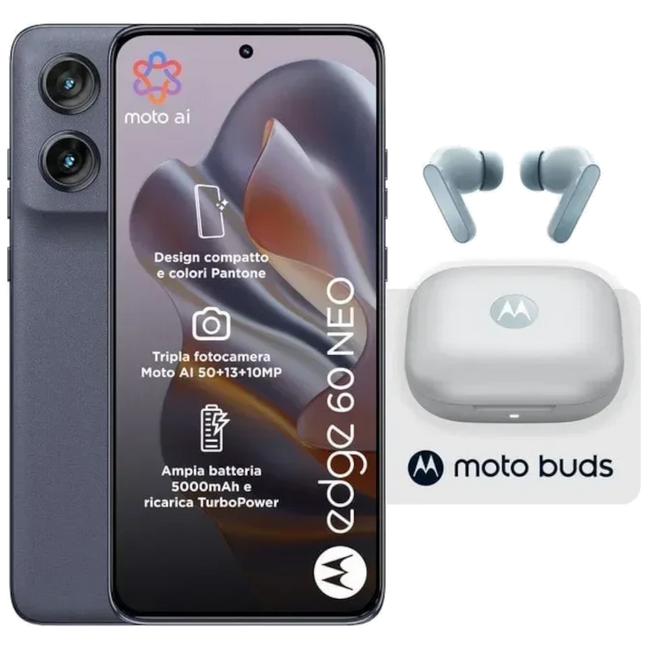 Motorola Edge 60 Neo 5G 8GB/256GB Azul Grisaille + Auriculares Moto Buds Hover Image