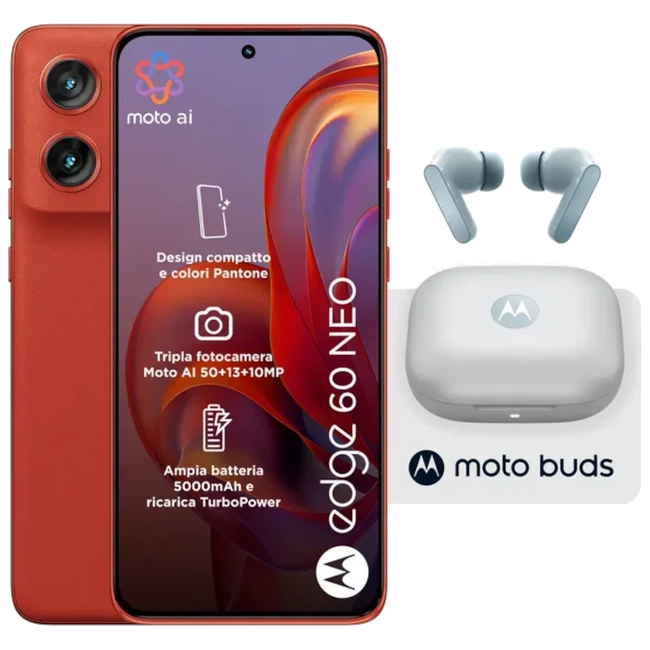 Motorola Edge 60 Neo 5G 8GB/256GB Poinciana + Auriculares Moto Buds Hover Image