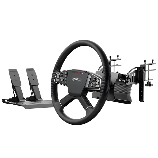 Moza R5 Trucking Bundle PC - Volante de Simulación con base directa de 5nm + Pedales Hover Image
