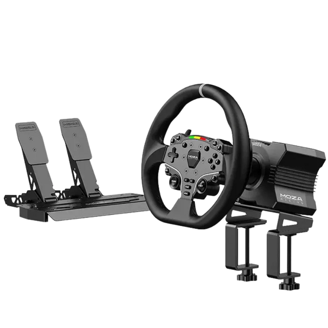 Moza R5 Racing Bundle PC - Volante de Simulación con base directa de 5nm + Pedales Hover Image