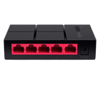 Mercusys MS105G 5 Puertos Gigabit 10 Gbps Plug & Play Negro / Rojo