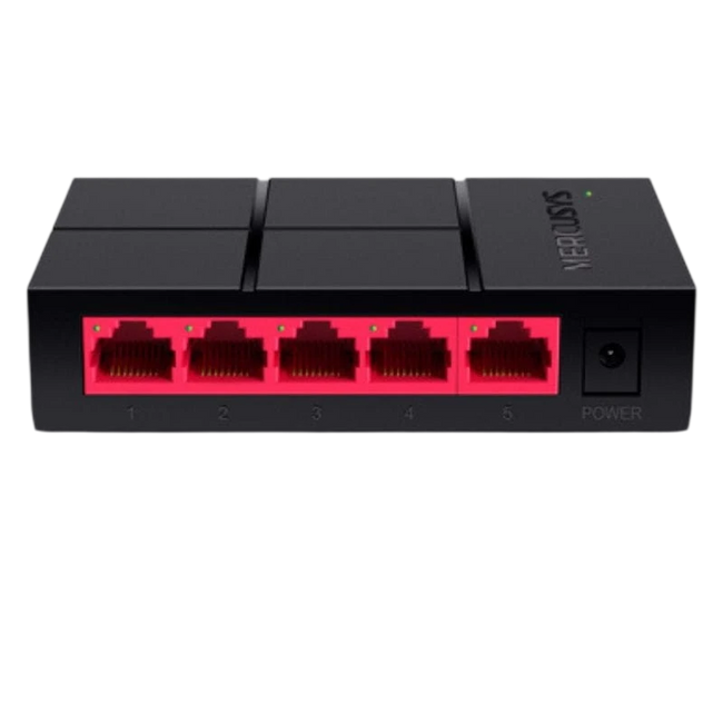 Mercusys MS105G 5 Puertos Gigabit 10 Gbps Plug & Play Negro / Rojo Hover Image
