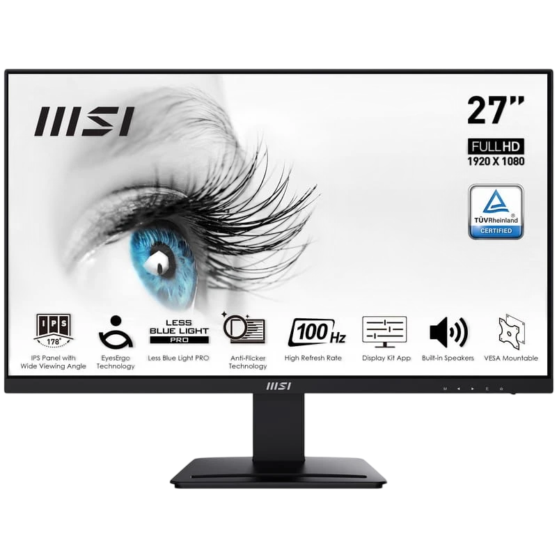 MSI Pro MP273A 27" FullHD IPS 100 Hz FreeSync Negro - Monitor PC