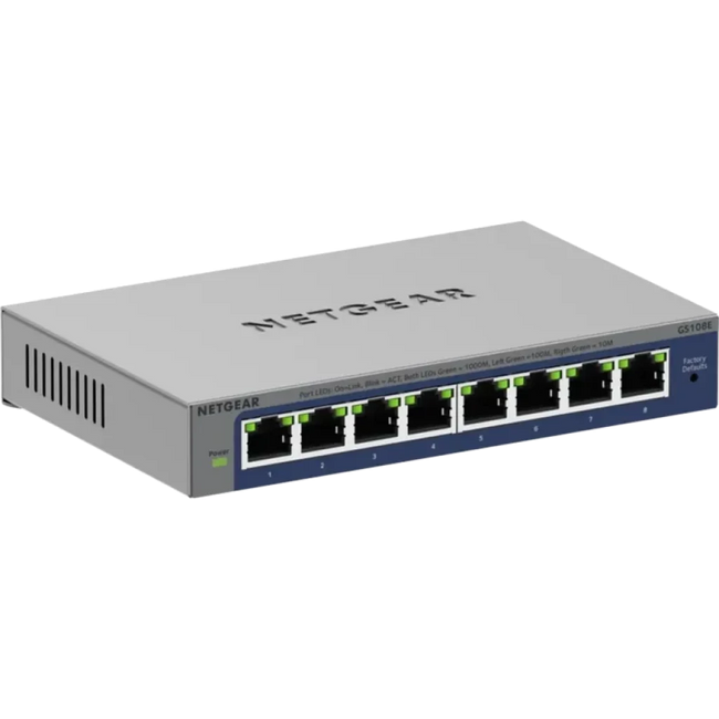NETGEAR GS108Ev4 - Switch No administrado L2/L3 8 puertos Gigabit Ethernet Hover Image