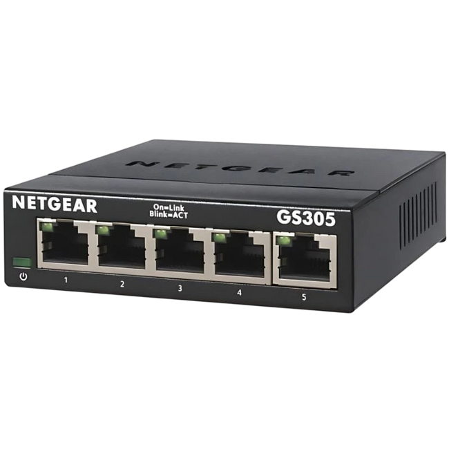 NETGEAR GS305 No administrado L2 Gigabit Ethernet (10/100/1000) Negro Hover Image