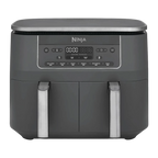 Ninja Dual Zone hot air fryer DZ300EU (gray/silver, 2,470 watts, 2 baskets 3.8 liters each)