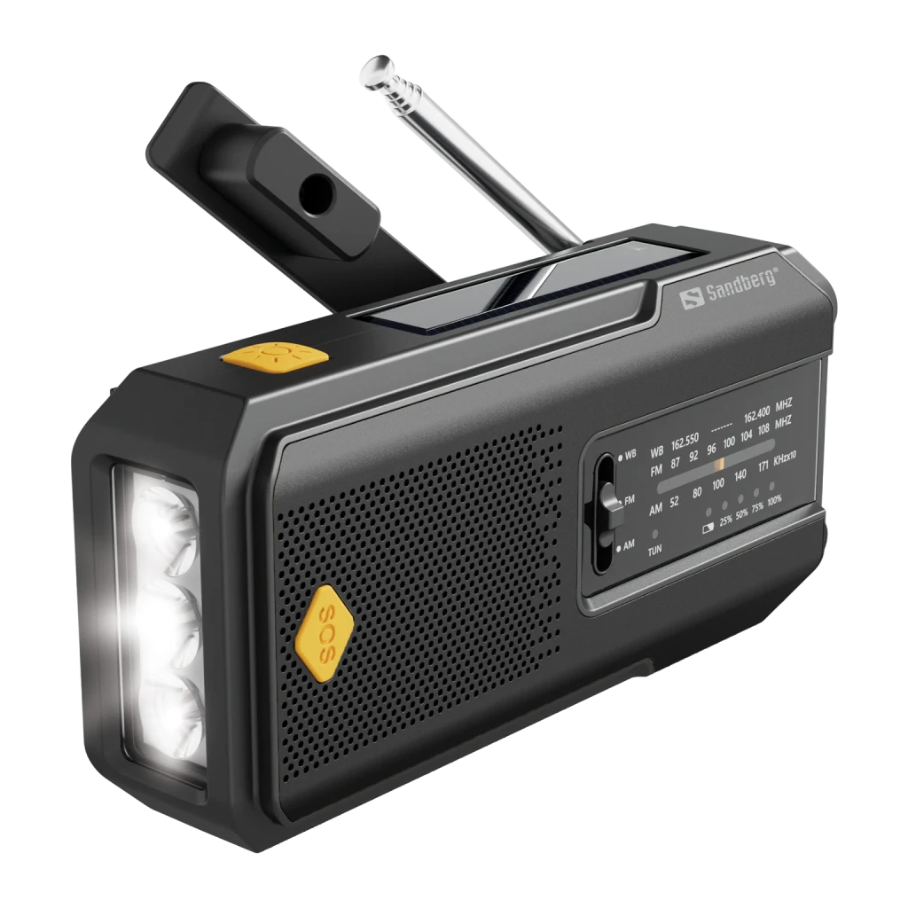 Radio Sandberg Survivor FM/AM Batería recargable 2000mAh Negro