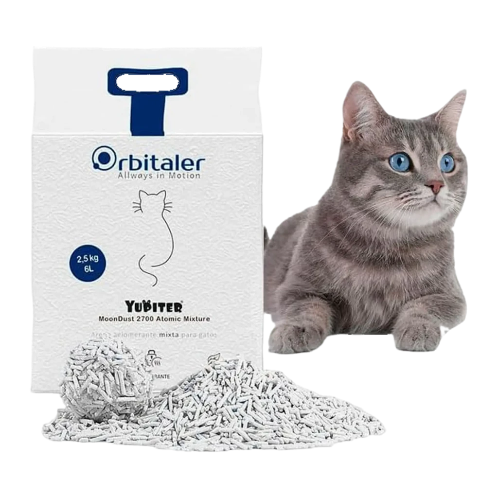 Oribitaler Yupiter MoonDust 2700 Fantastic Tofu arena aglomerante para gatos, soluble en agua, máximo control de olores y 100% natural