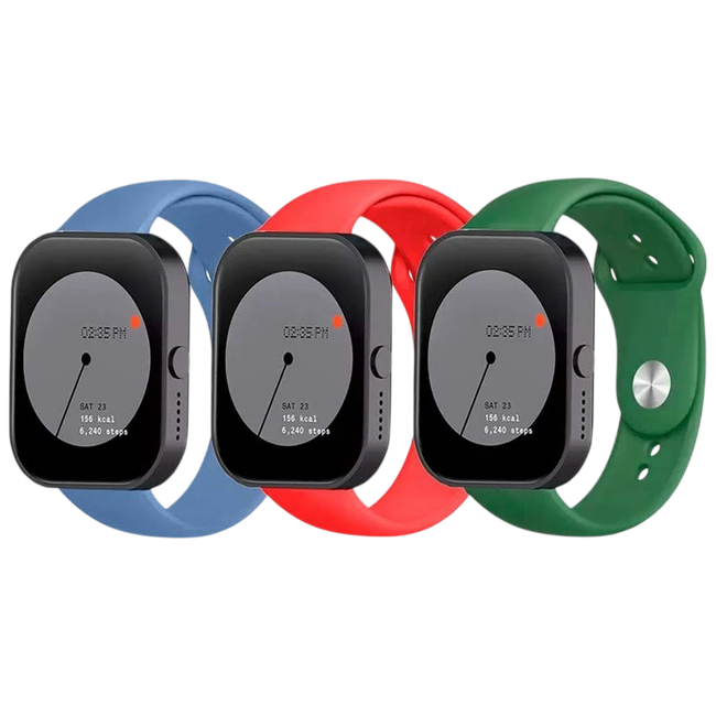 Pack x3 Correa Silicona Elgance para CMF by Nothing Watch Pro 22mm Azul Oscuro, Rojo y Verde Hover Image