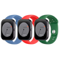 Pack x3 Correa Silicona Elgance para CMF by Nothing Watch Pro 22mm Azul Oscuro, Rojo y Verde