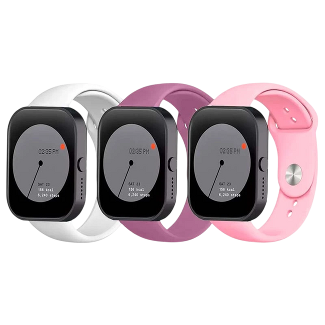 Pack x3 Correa Silicona Elgance para CMF by Nothing Watch Pro 22mm Blanco, Violeta y Rosa Hover Image