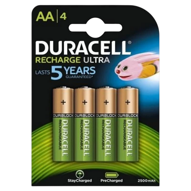 Pack 4x AA Recargable Duracell 2500 mAh HR06-P Hover Image