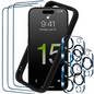 Pack de Accesorios iPhone 15 Pro con 3 Protectores de pantalla + 3 Protectores de cámara + Funda Bumper