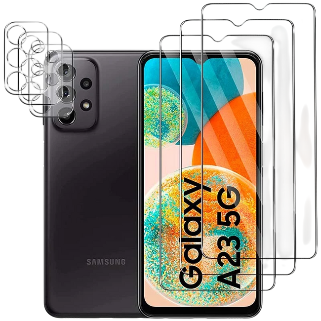 Pack de Accesorios Samsung Galaxy A23 5G A236 con 3 Protectores de pantalla + 3 Protectores de cámara Hover Image