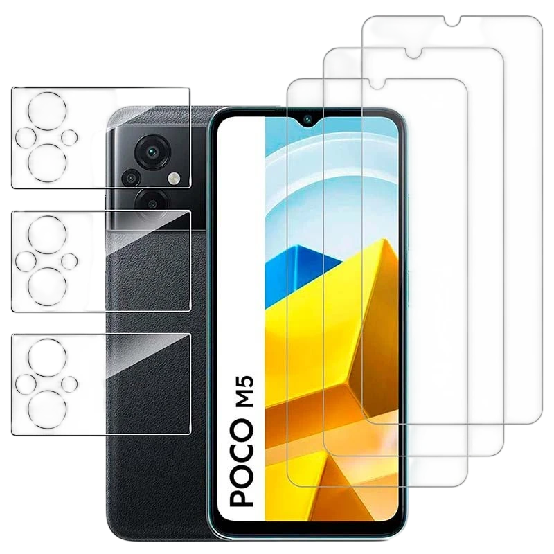 Pack de Accesorios Xiaomi Poco M5 con 3 Protectores de pantalla + 3 Protectores de cámara