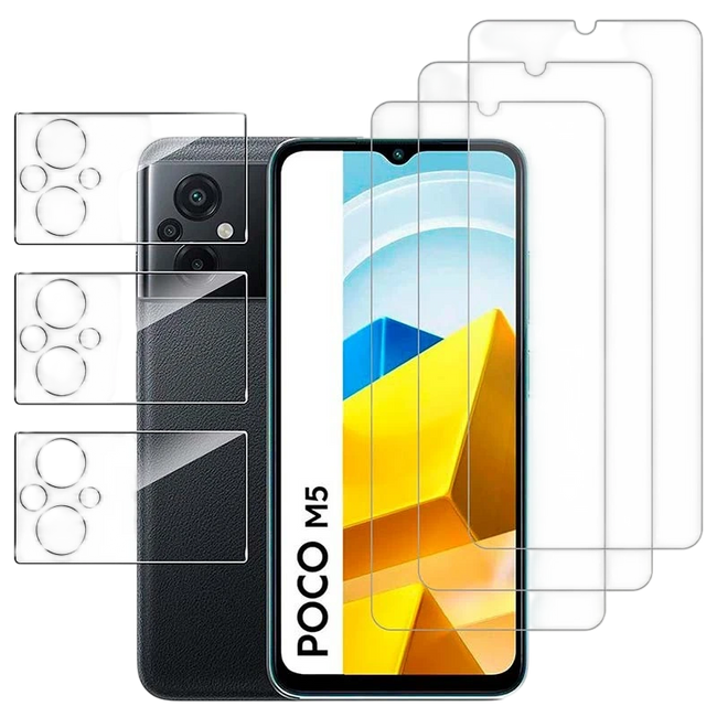 Pack de Accesorios Xiaomi Poco M5 con 3 Protectores de pantalla + 3 Protectores de cámara Hover Image