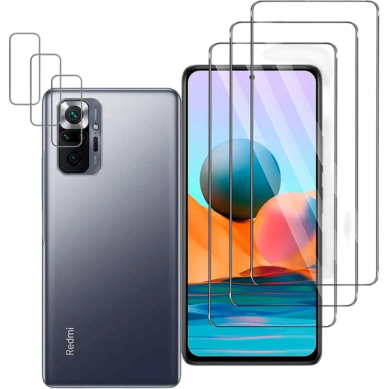 Pack de Accesorios Xiaomi Poco M5s / Redmi Note 10 / Redmi Note 10S con 3 Protectores de pantalla + 3 Protectores de cámara