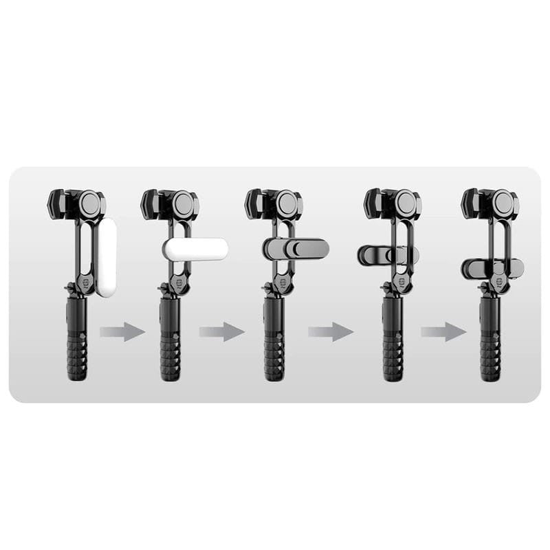 Palo Selfie Gimbal Q09 - Estabilizador de Smartphone Rotación 360 con Mando inalámbrico Negro