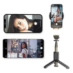 Palo Selfie Gimbal Q09 - Estabilizador de Smartphone Rotación 360 con Mando inalámbrico Negro