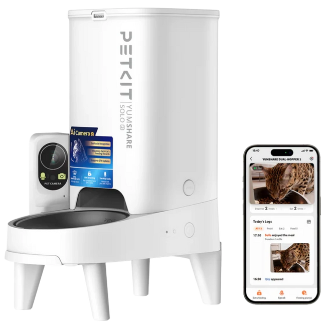 Petkit Yumshare Solo 2 Con Cámara Blanco - Comedero Automático Hover Image