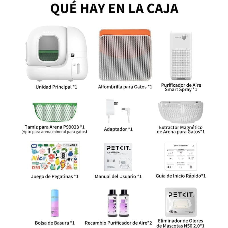 Arenero Automático PETKIT Pura Max 2 Premium Kit - Con tecnología xSecure e incluye kit de eliminación de olores - Control APP