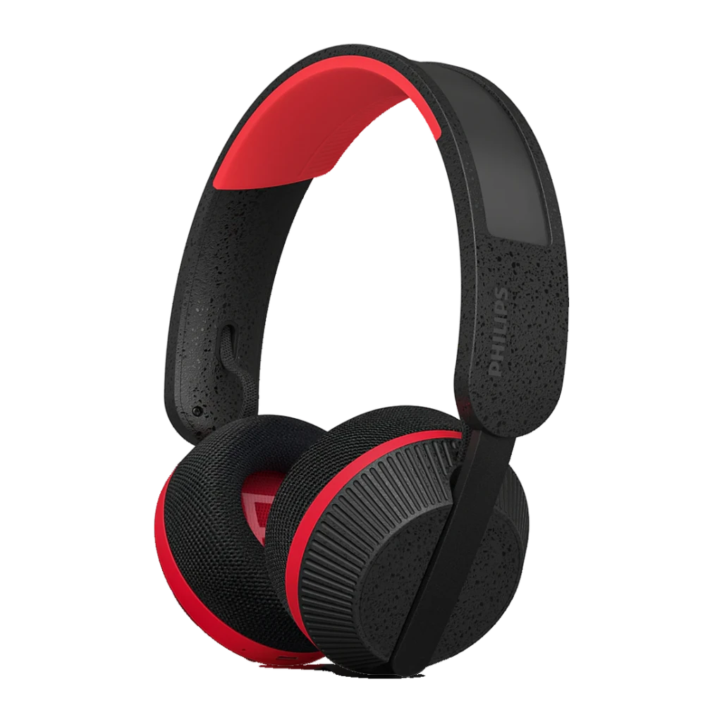 Auriculares Philips Diadema Bluetooth 5.4 80h Negro/Rojo TAA6219BK