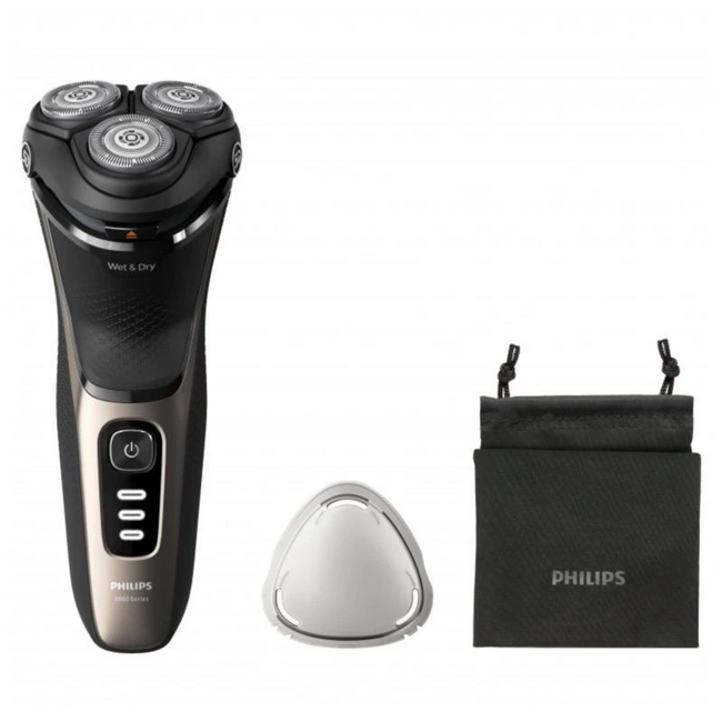 Afeitadora eléctrica Philips Shaver 3000 Series S3242/12 Negro/Oro Hover Image